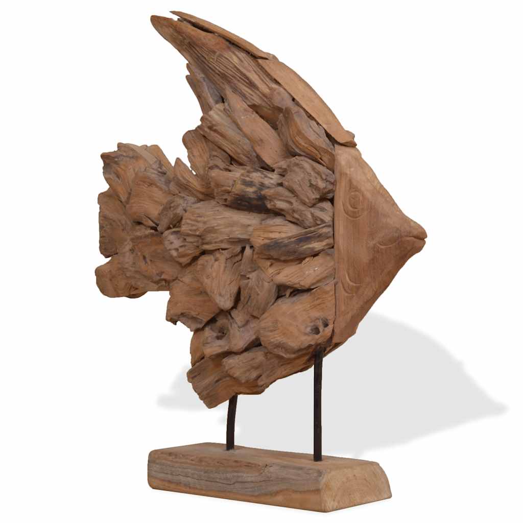 Scultura di Pesce in Teak 40x12x57 cm