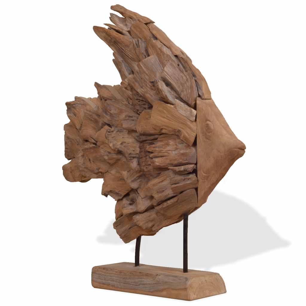 Scultura di Pesce in Teak 40x12x57 cm
