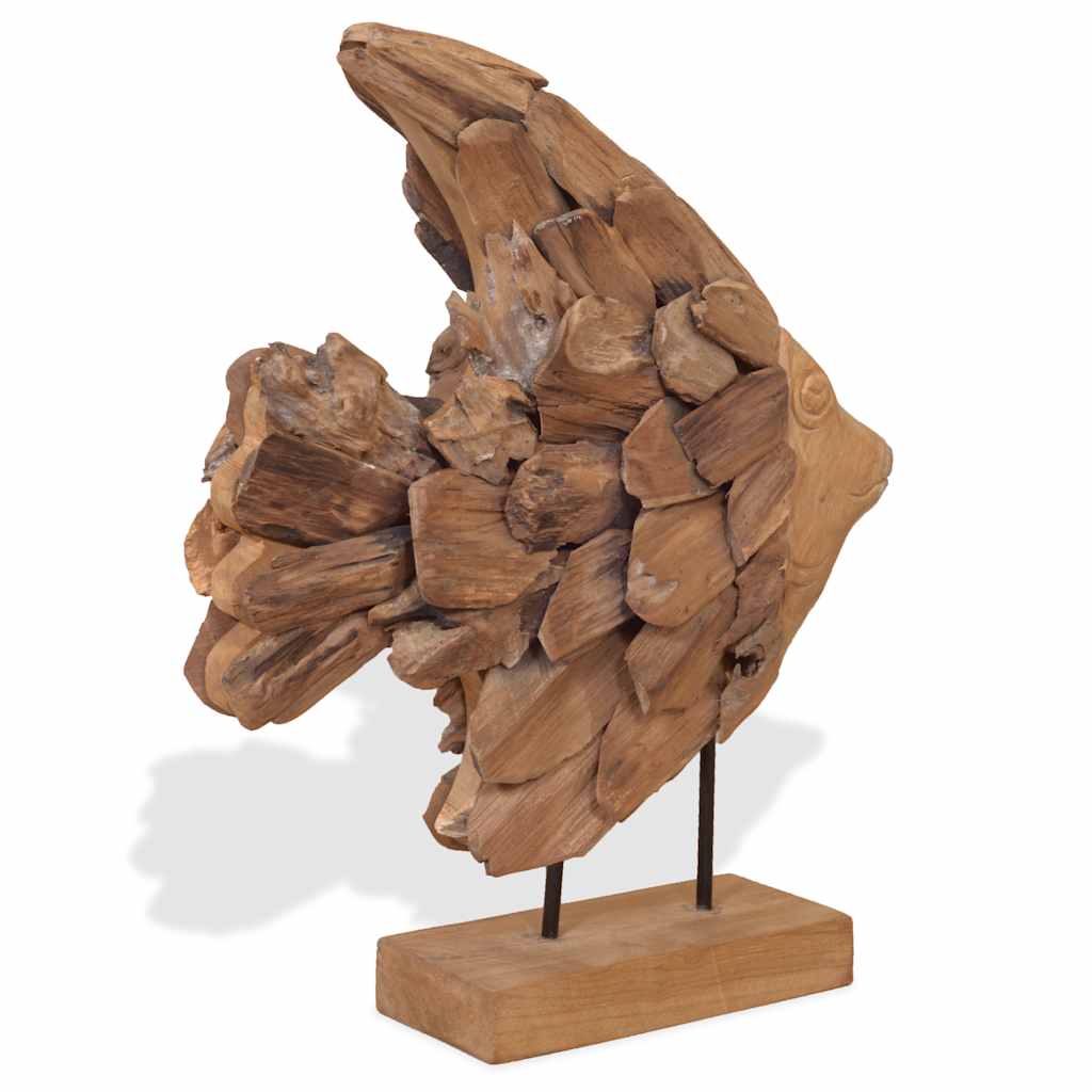 Scultura di Pesce in Teak 40x12x57 cm