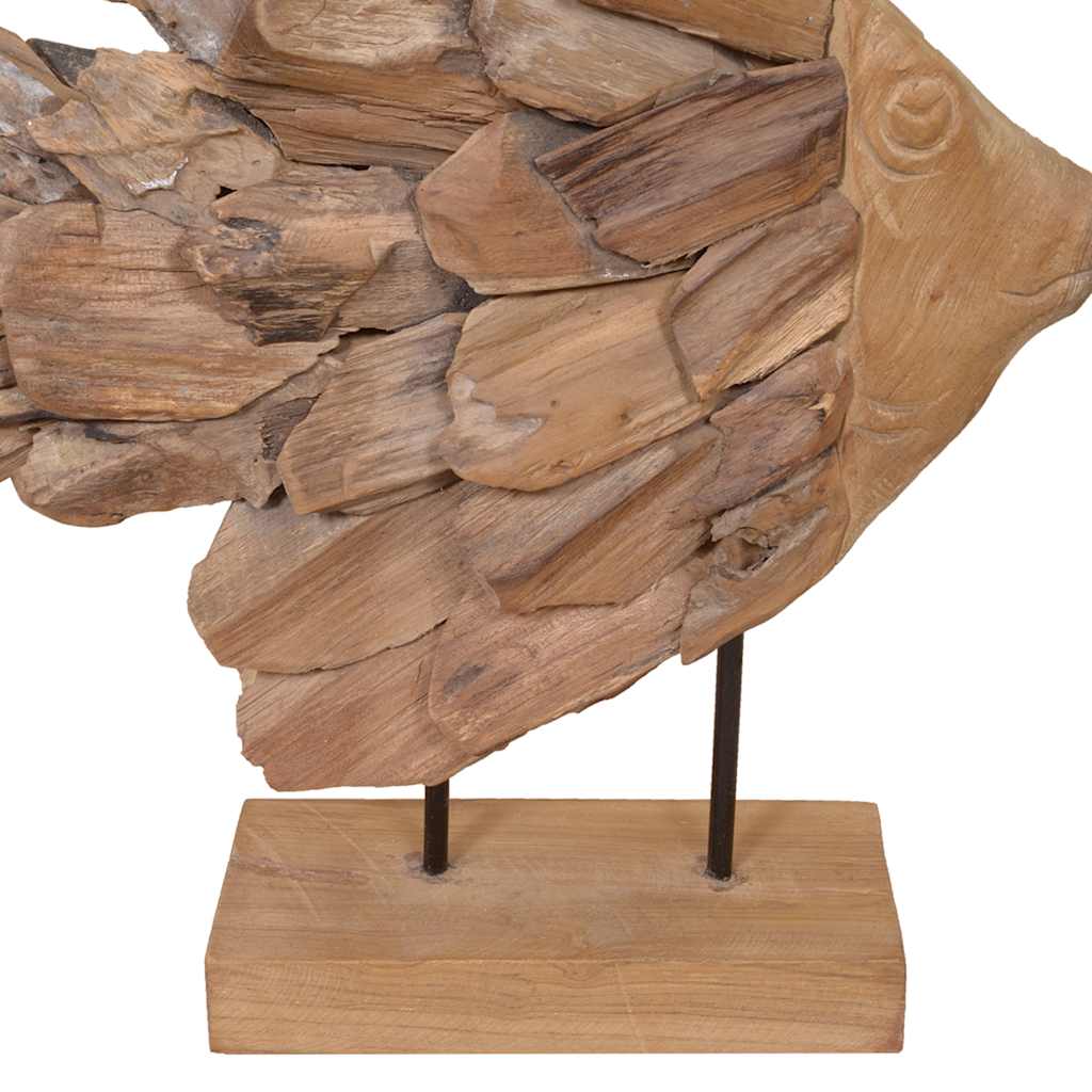Scultura di Pesce in Teak 40x12x57 cm