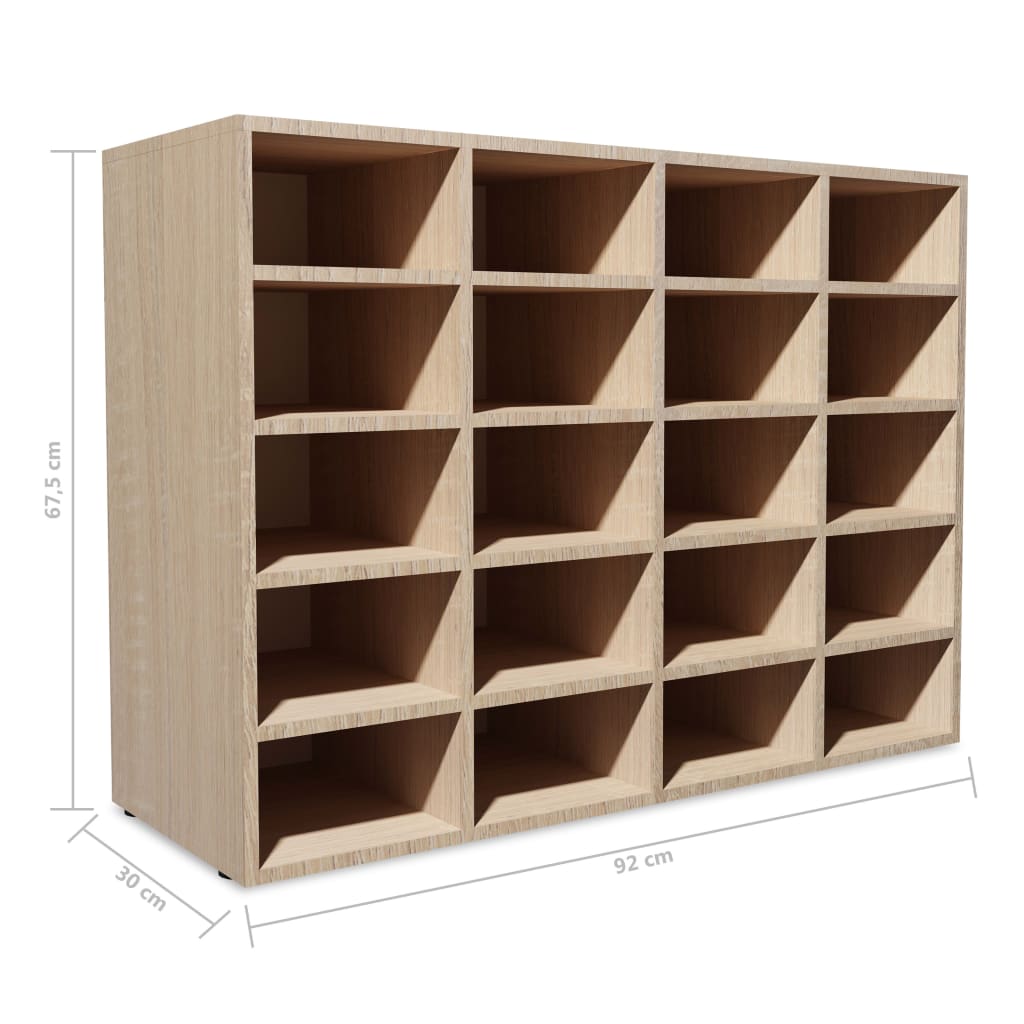 Scarpiera in Legno Multistrato 92x30x67,5 cm Rovere
