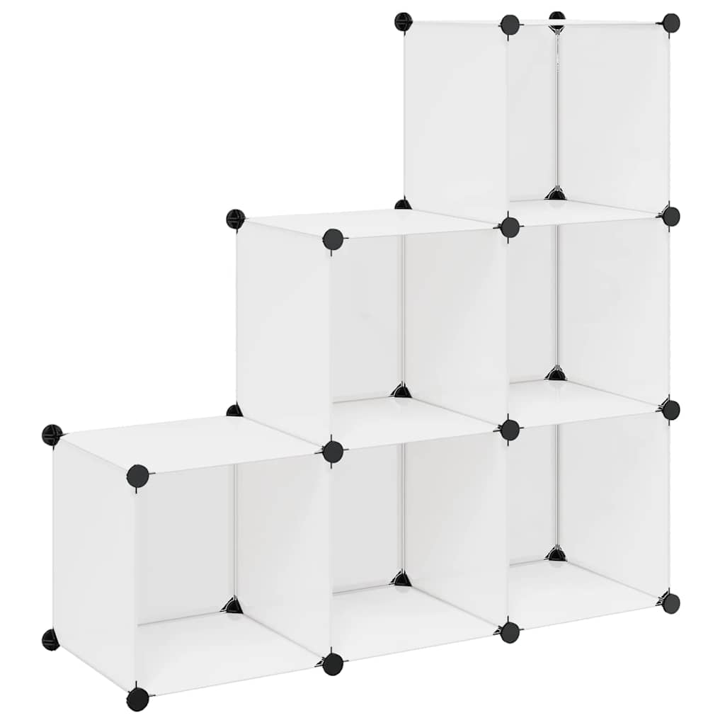 Armadio Salvaspazio a Cubo con 6 Scomparti Bianco