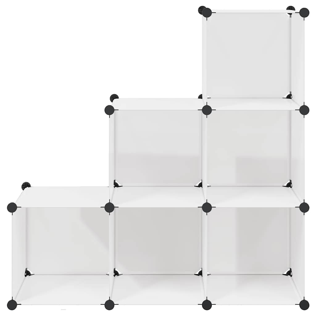 Armadio Salvaspazio a Cubo con 6 Scomparti Bianco
