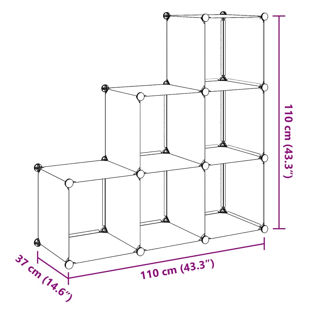 Armadio Salvaspazio a Cubo con 6 Scomparti Bianco