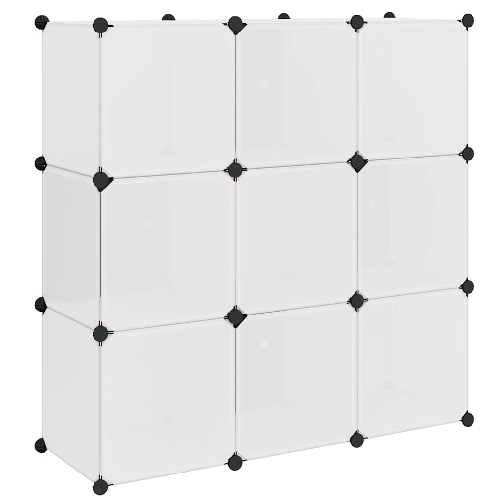 Armadio Salvaspazio a Cubo con 9 Scomparti Bianco e Nero