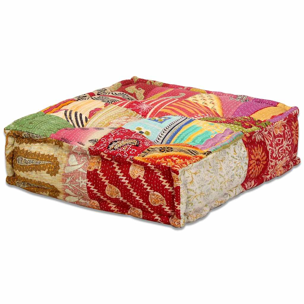 Pouf Modulare a 3 Posti in Tessuto Patchwork