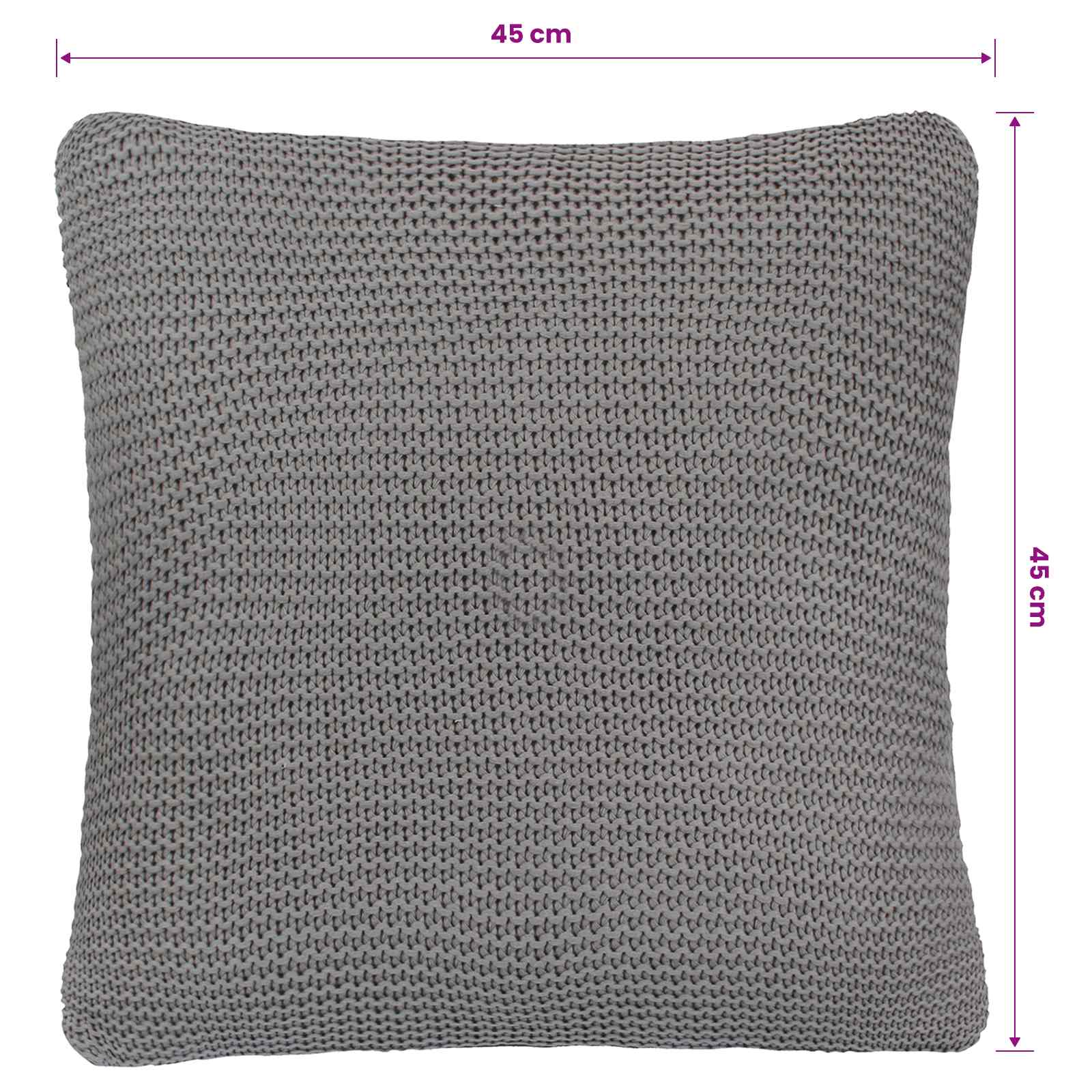 Cuscino da Lanciare Intreccio a cesto 2 pz Grigio Cotone
