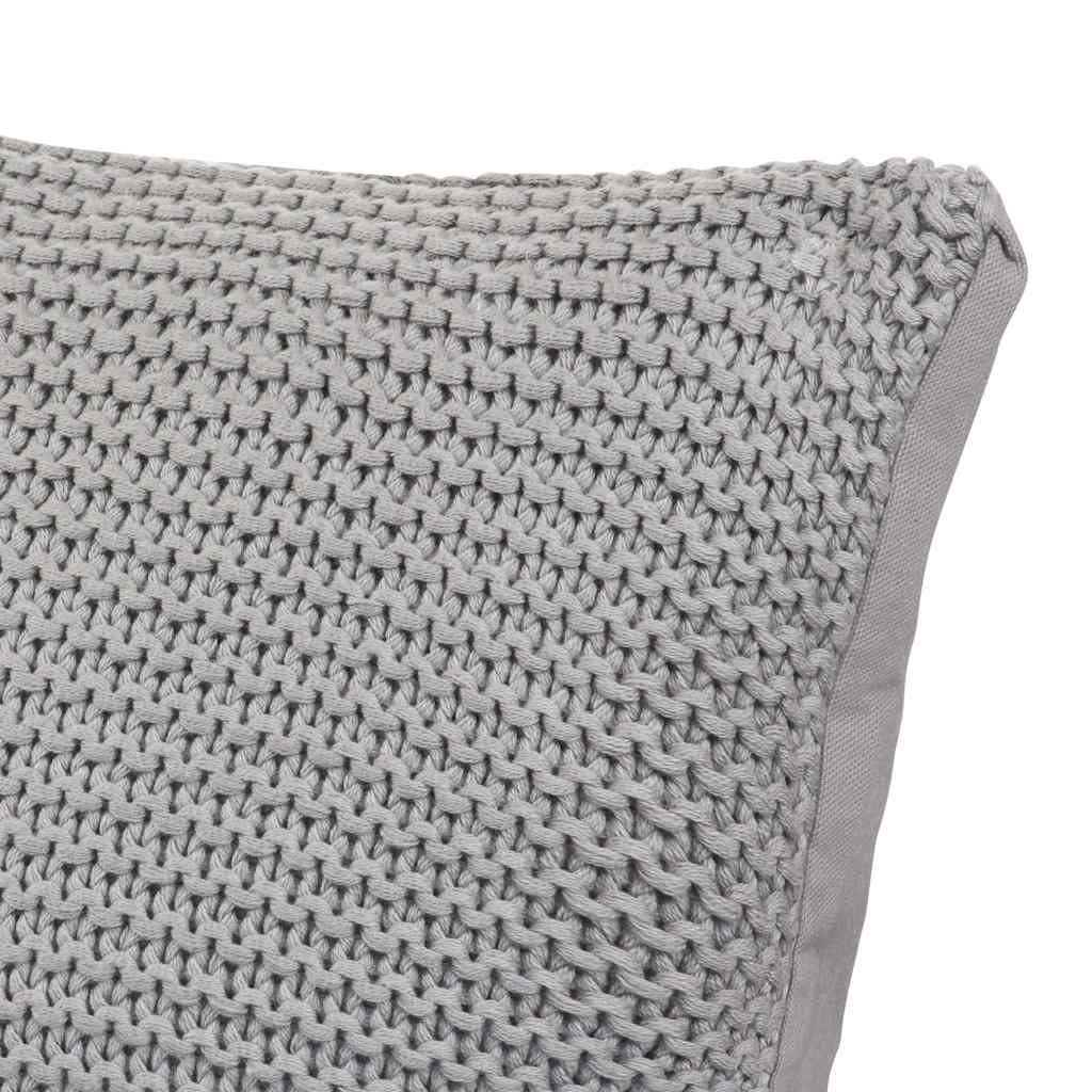 Cuscino da Lanciare Intreccio a cesto 2 pz Grigio Cotone