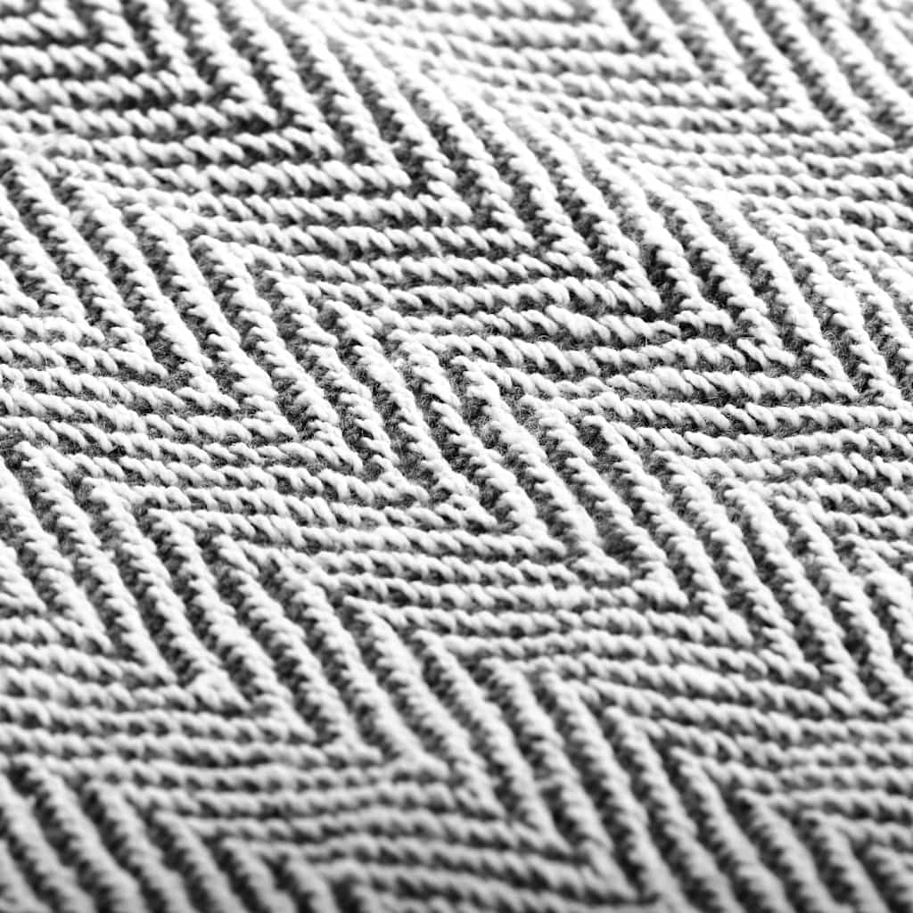 Copriletto in Cotone a Spina di Pesce 125x150 cm Blu Marino