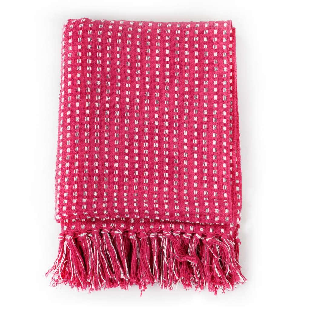 Copriletto in Cotone a Quadri 160x210 cm Rosa