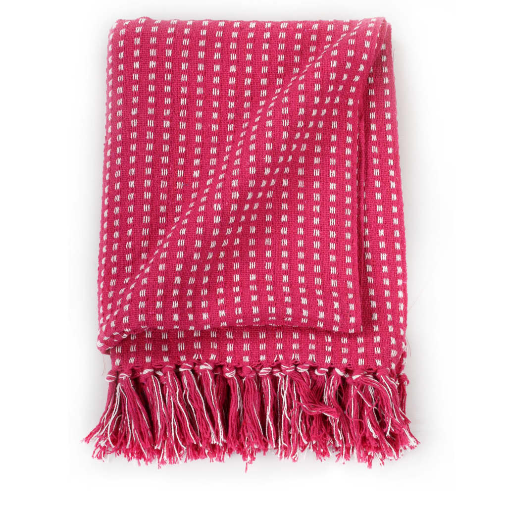 Copriletto in Cotone a Quadri 160x210 cm Rosa