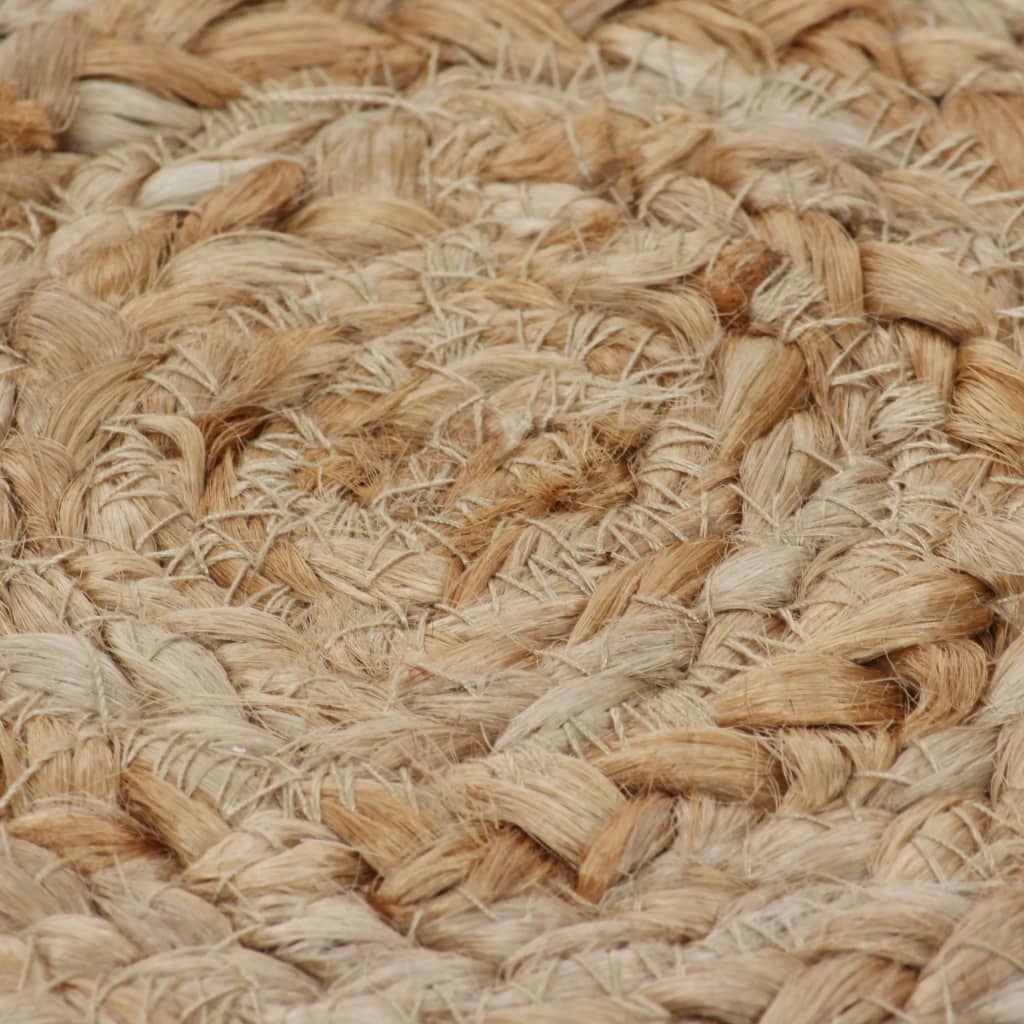Tappeto in Juta con Design Intrecciato 150 cm Rotondo