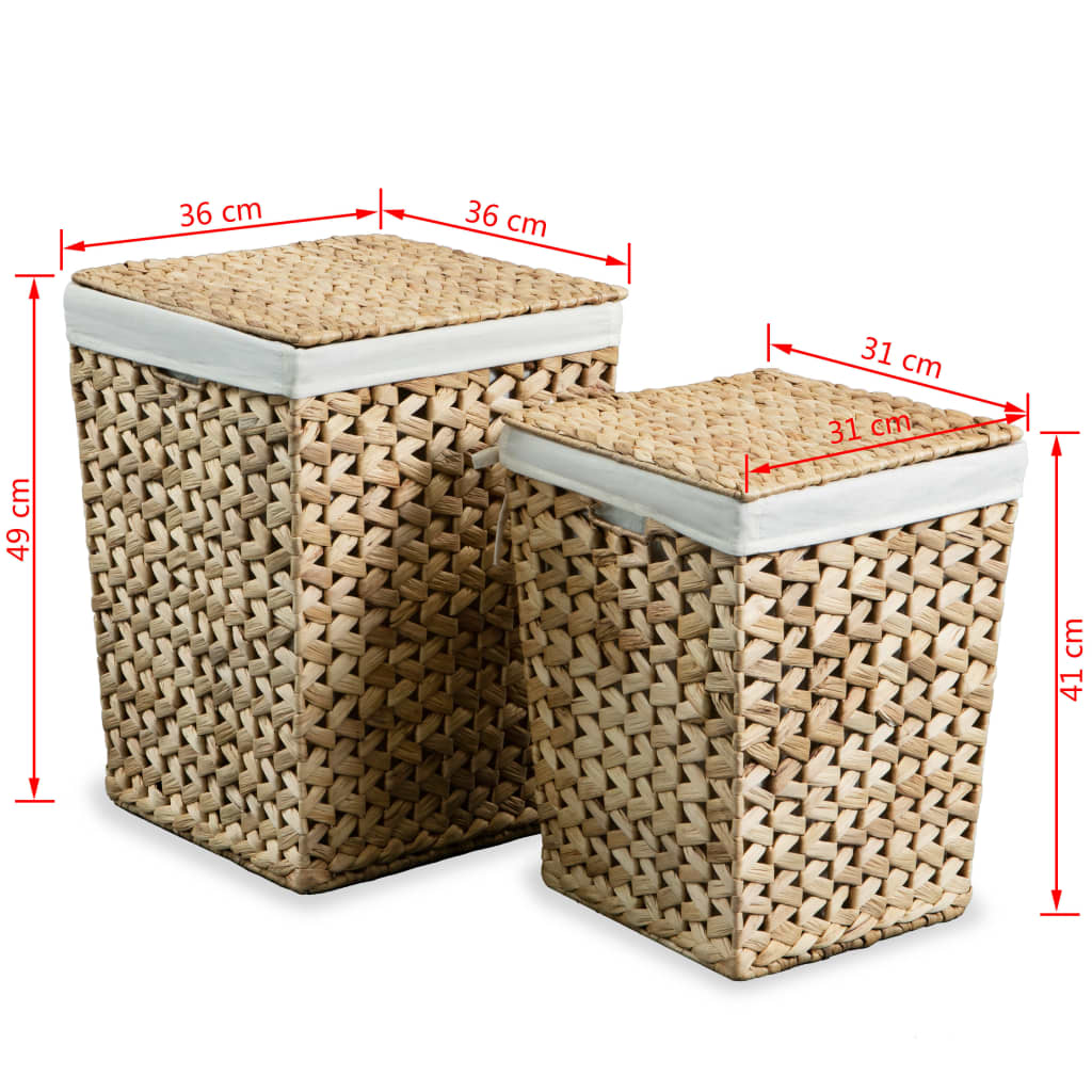 Set di Cesti della Biancheria 2 pz in Giacinto d'Acqua