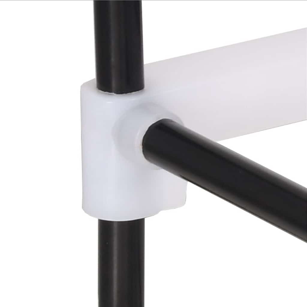 Scarpiera con 4 Ripiani in Metallo e Plastica Nero