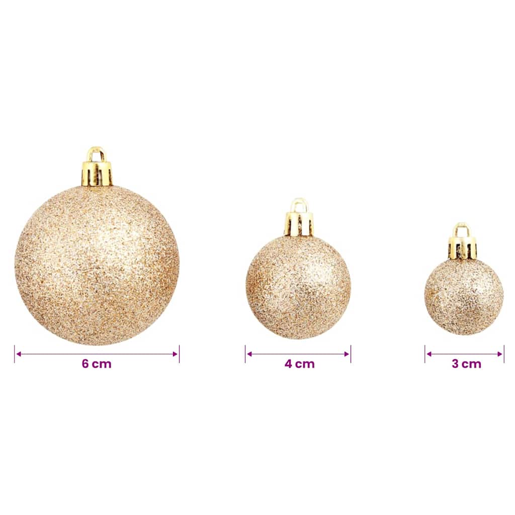 Set Palline di Natale 100 pz 3/4/6 cm Rosa/Oro
