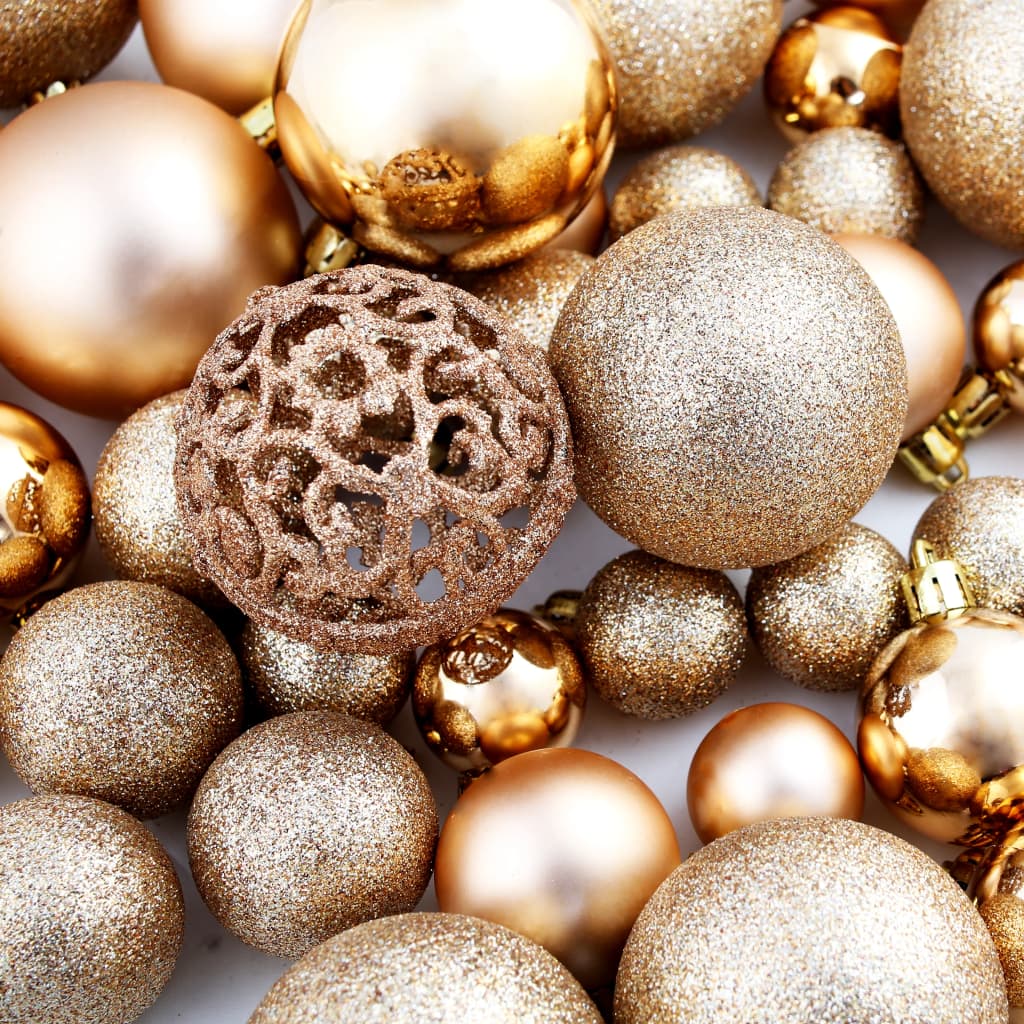 Set Palline di Natale 100 pz 3/4/6 cm Rosa/Oro