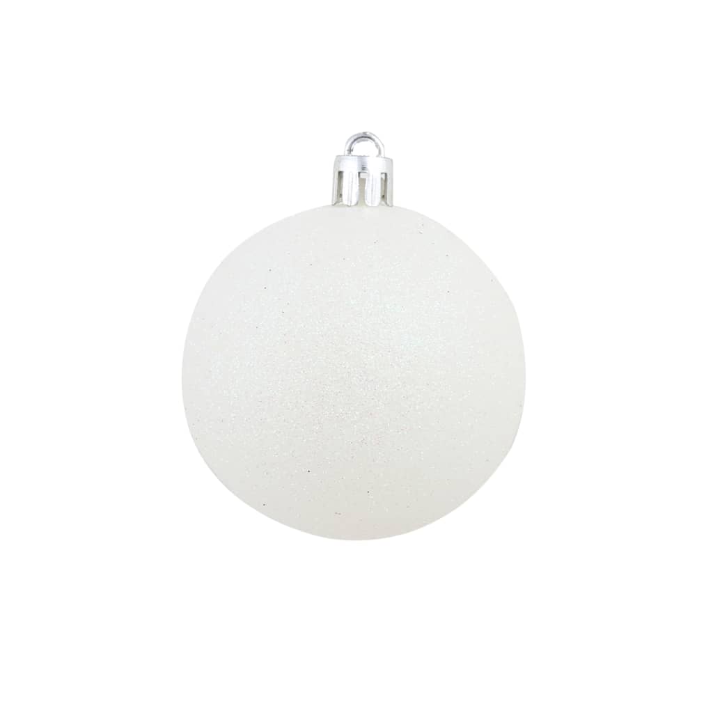Set Palline di Natale 100 pz 3/4/6 cm Bianco/Grigio
