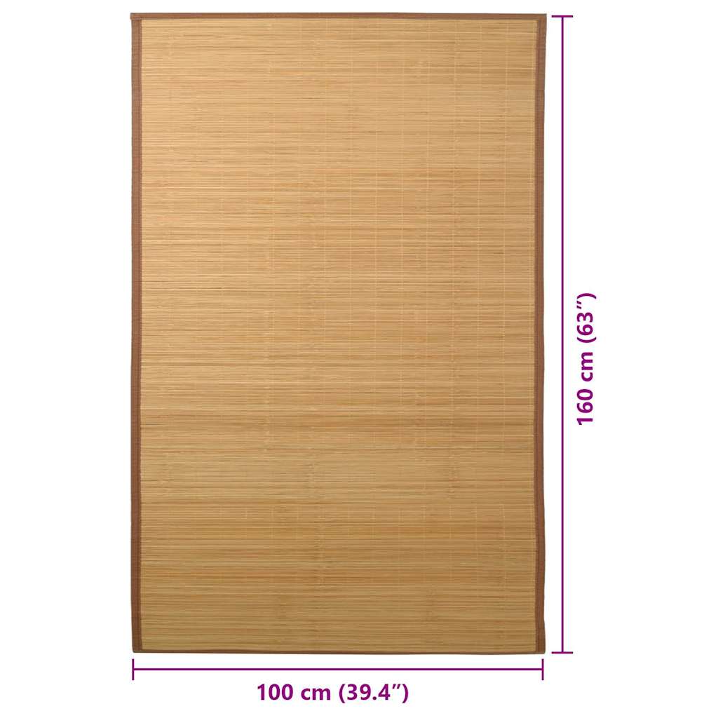 Tappeto in Bambù 100x160 cm Marrone