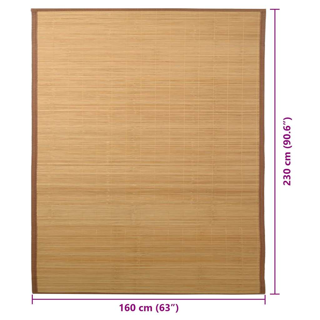 Tappeto in Bambù 160x230 cm Marrone