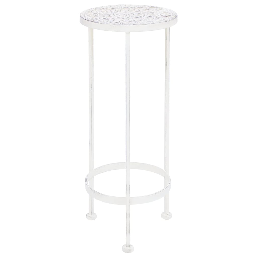 Set Piedistalli per Piante 3 pz Vintage Effetto Bianco Anticato