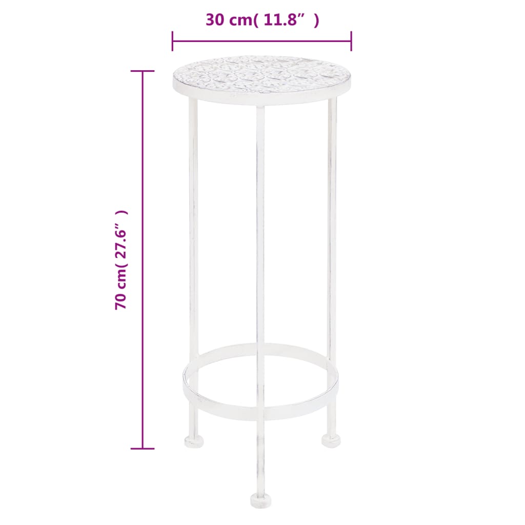 Set Piedistalli per Piante 3 pz Vintage Effetto Bianco Anticato