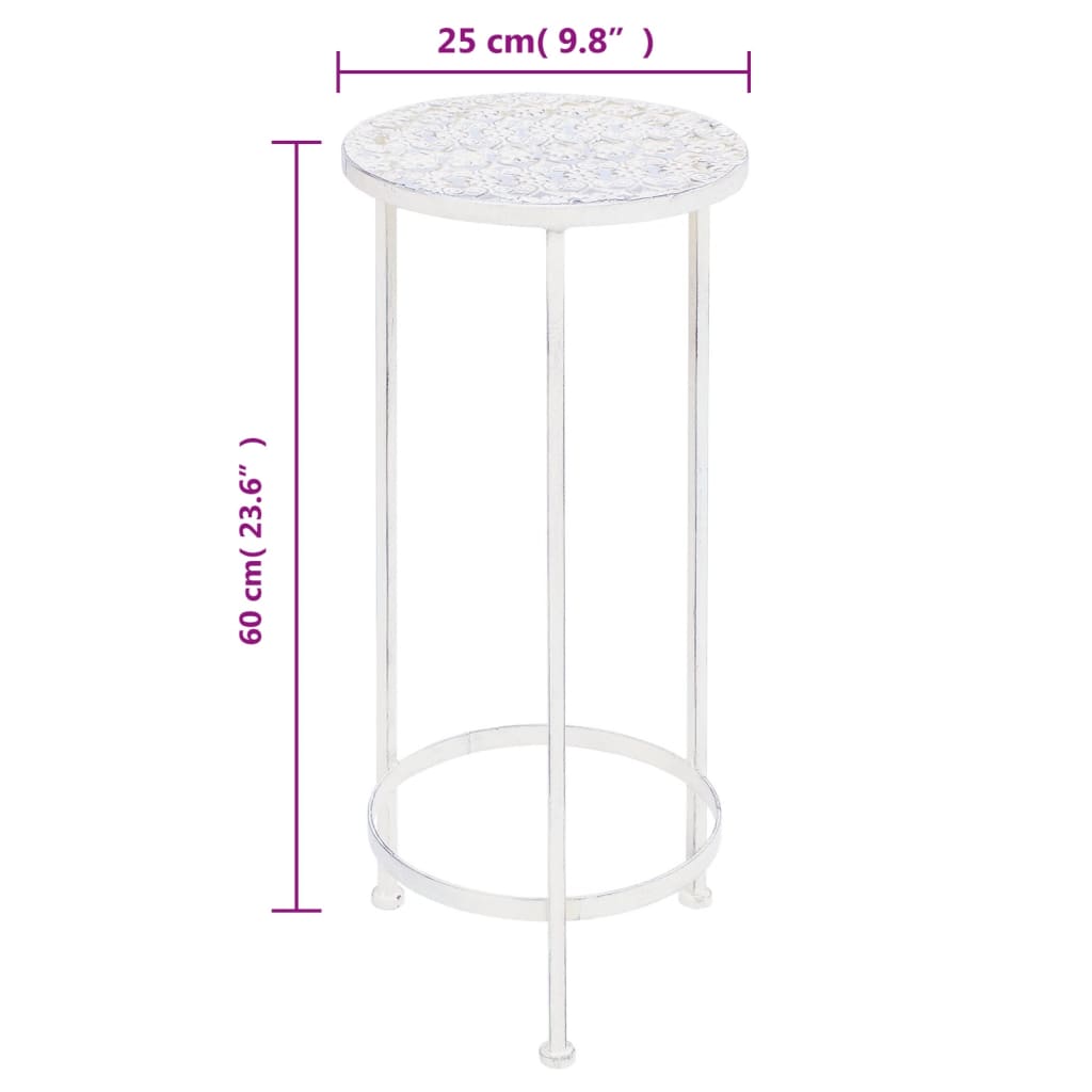 Set Piedistalli per Piante 3 pz Vintage Effetto Bianco Anticato