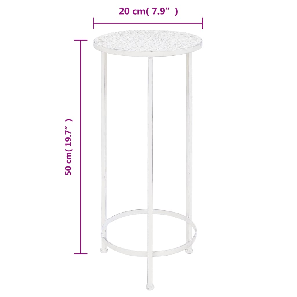 Set Piedistalli per Piante 3 pz Vintage Effetto Bianco Anticato