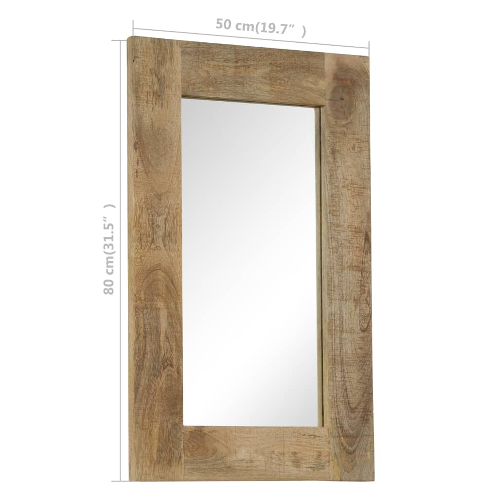 Specchio in Legno Massello di Mango 50x80 cm