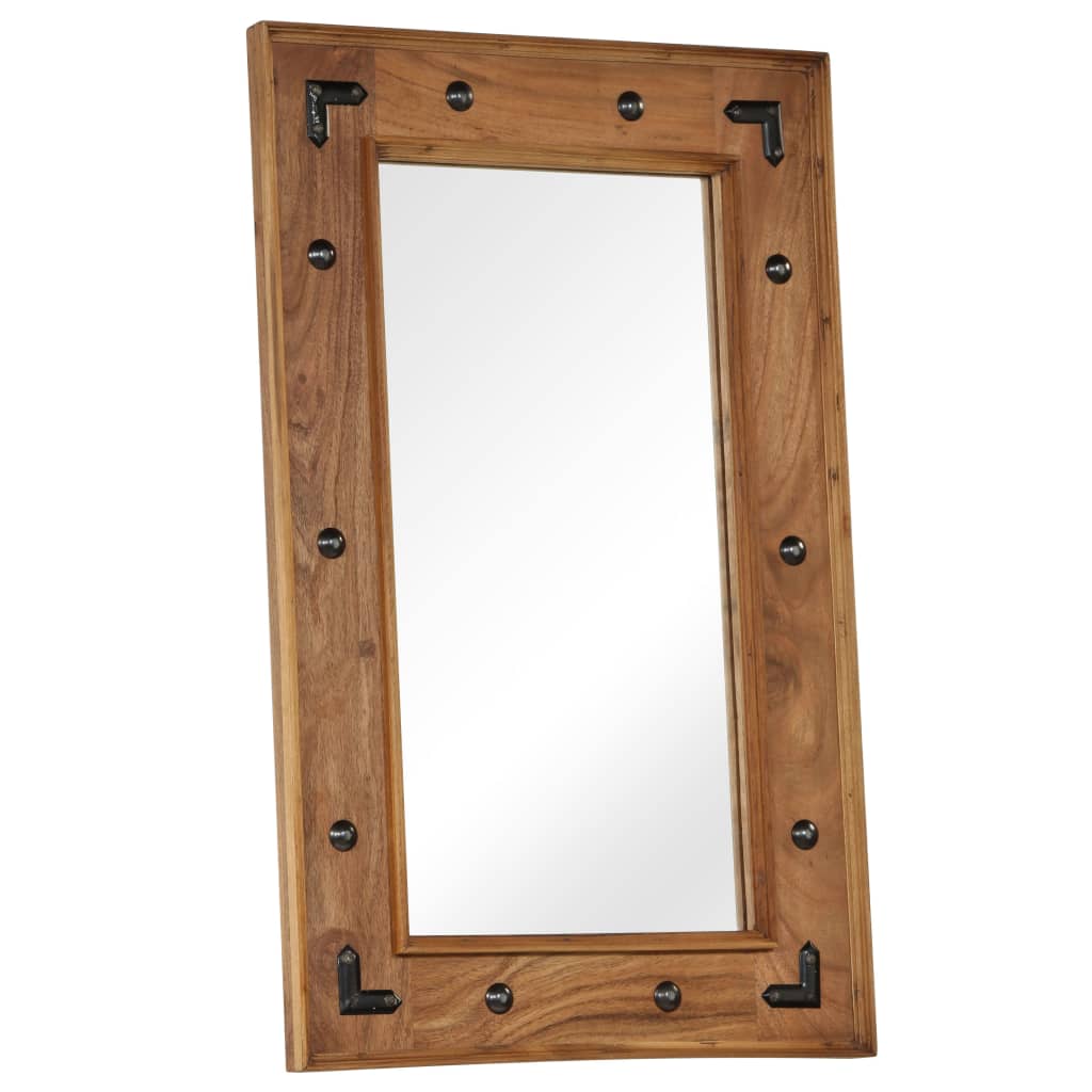 Specchio in Legno Massello di Acacia 50x80 cm