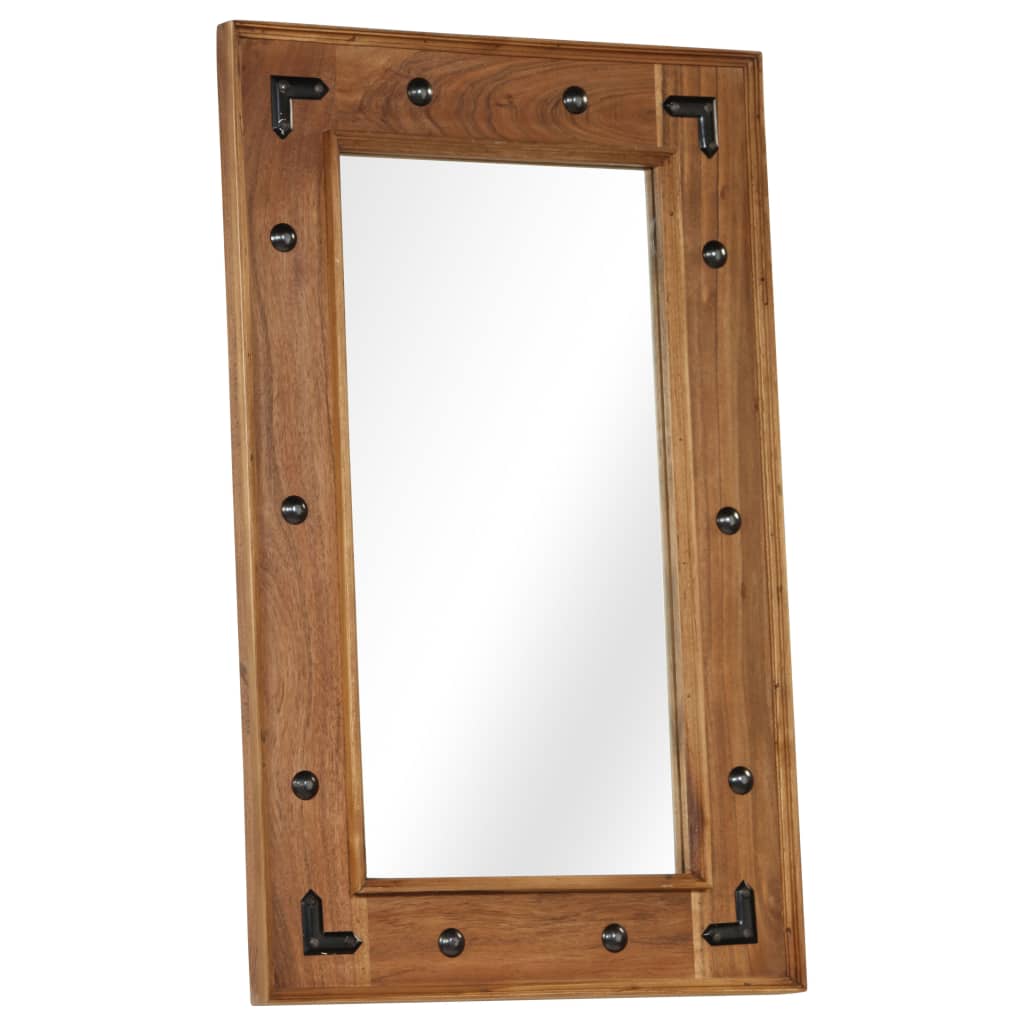 Specchio in Legno Massello di Acacia 50x80 cm
