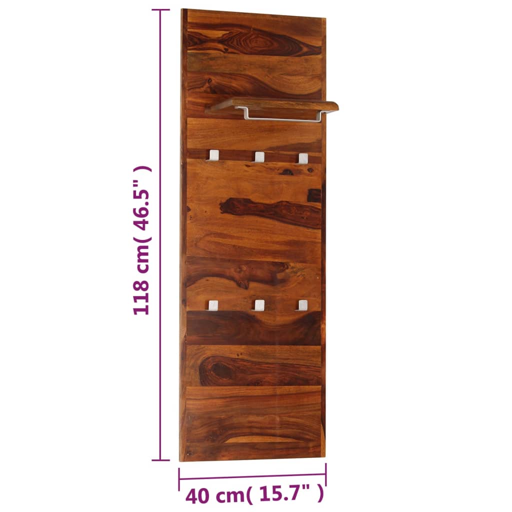 Appendiabiti in Legno Massello di Acacia 118x40 cm