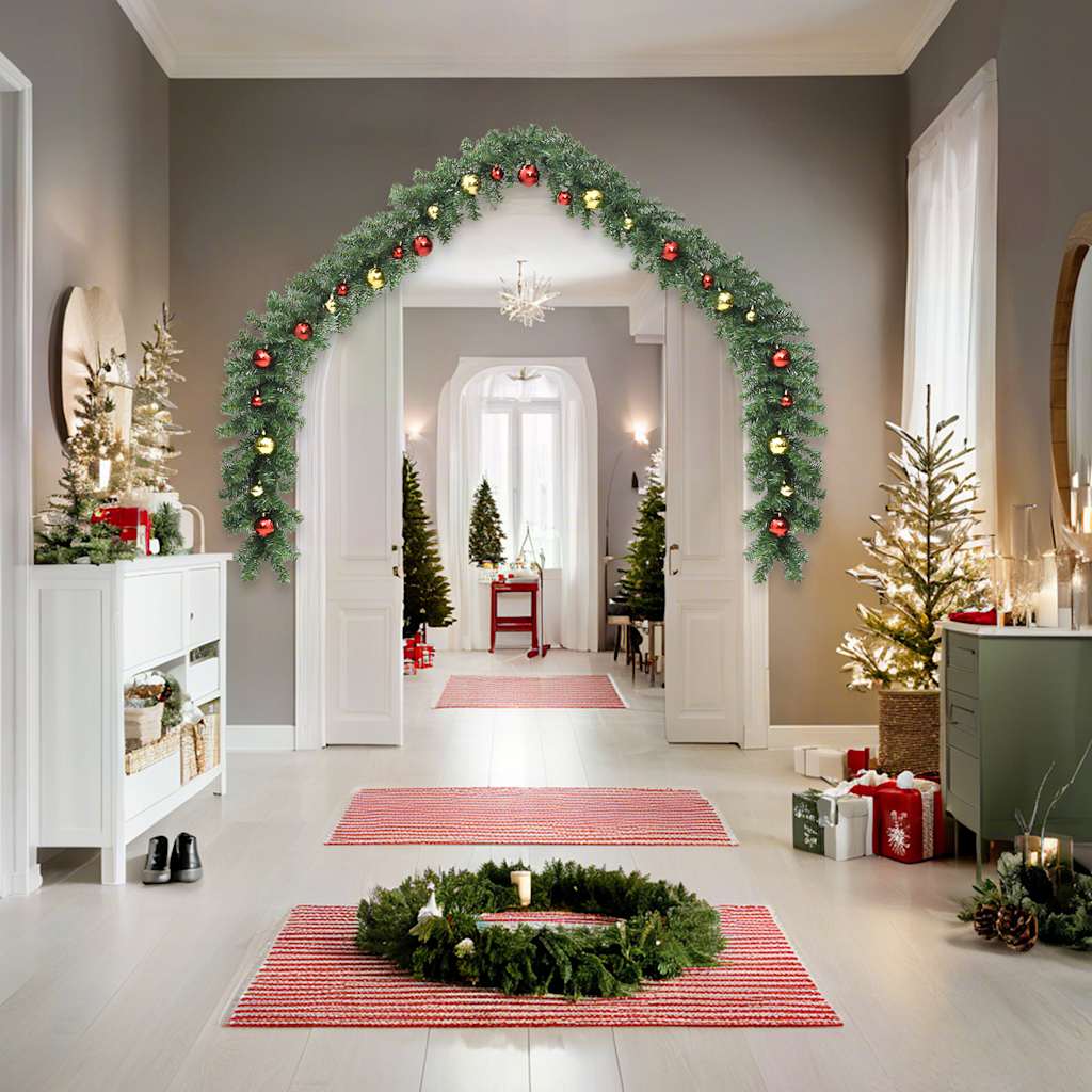 Ghirlanda di Natale Decorata con Palline e Luci a LED 10 m