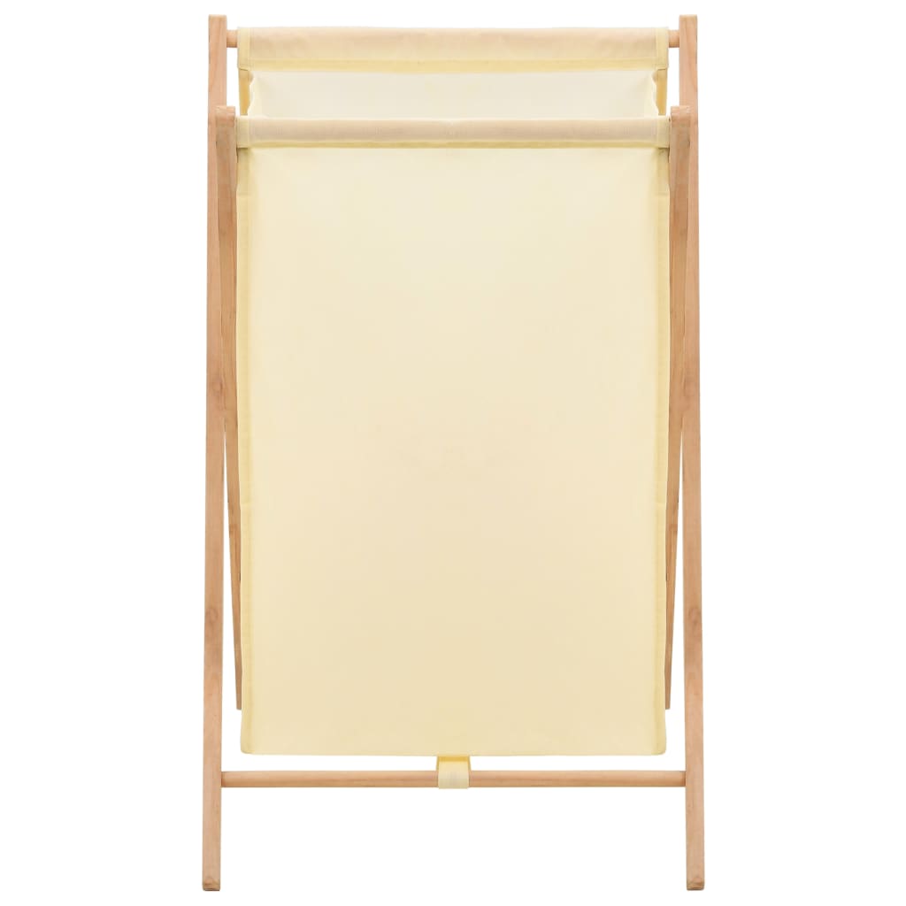 Portabiancheria in Legno di Cedro e Tessuto Beige 42x41x64 cm