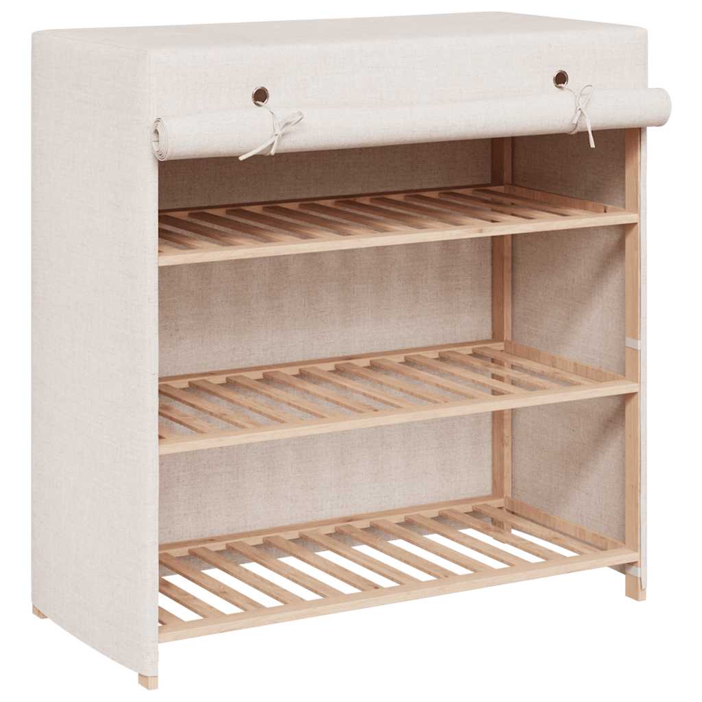 Scarpiera con Rivestimento Bianca 79x40x80 cm in Tessuto