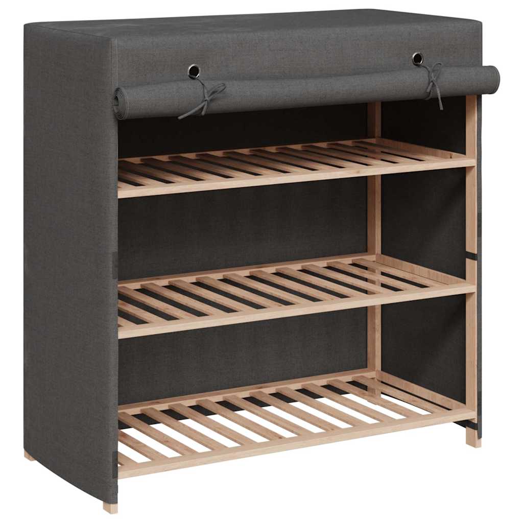 Scarpiera con Rivestimento Grigia 79x40x80 cm in Tessuto