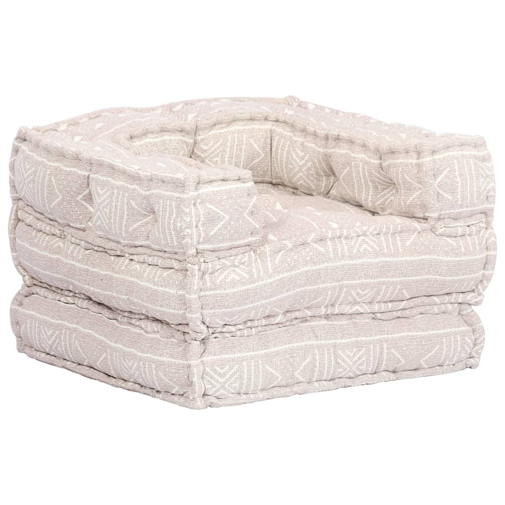 Pouf Modulare Singolo Beige in Tessuto