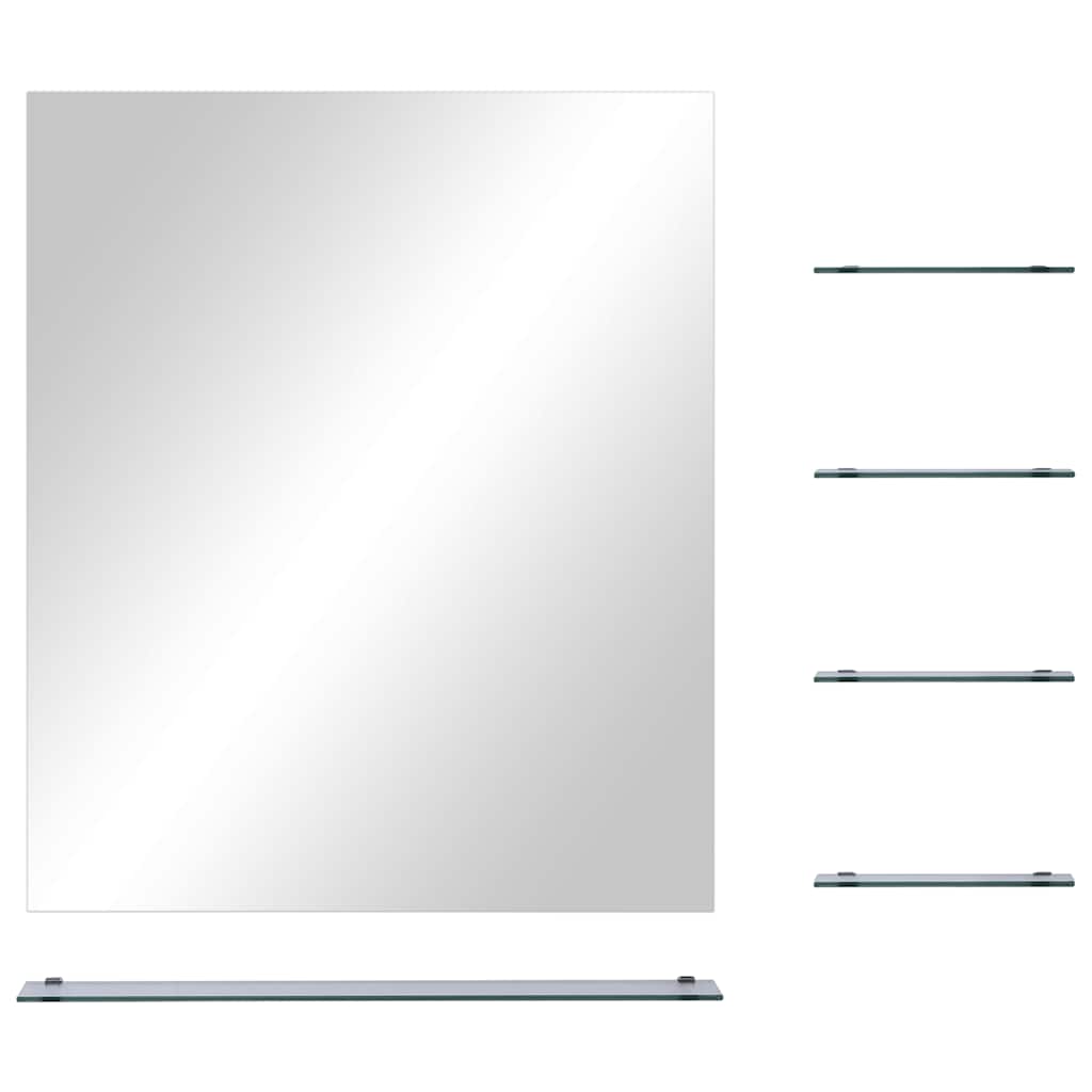 Specchio da Parete con 5 Mensole Argento 50x60 cm