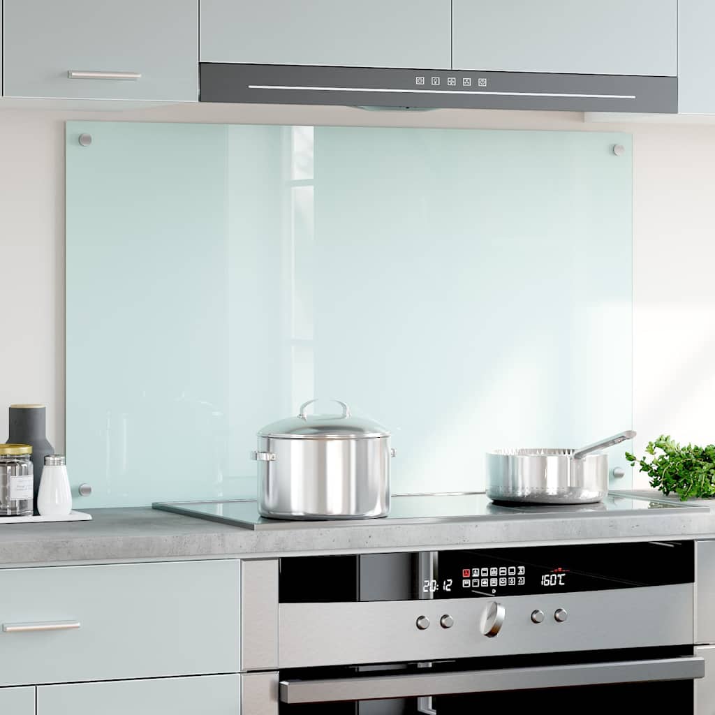 Paraschizzi per Cucina Color Latte 100x60 cm in Vetro Temperato