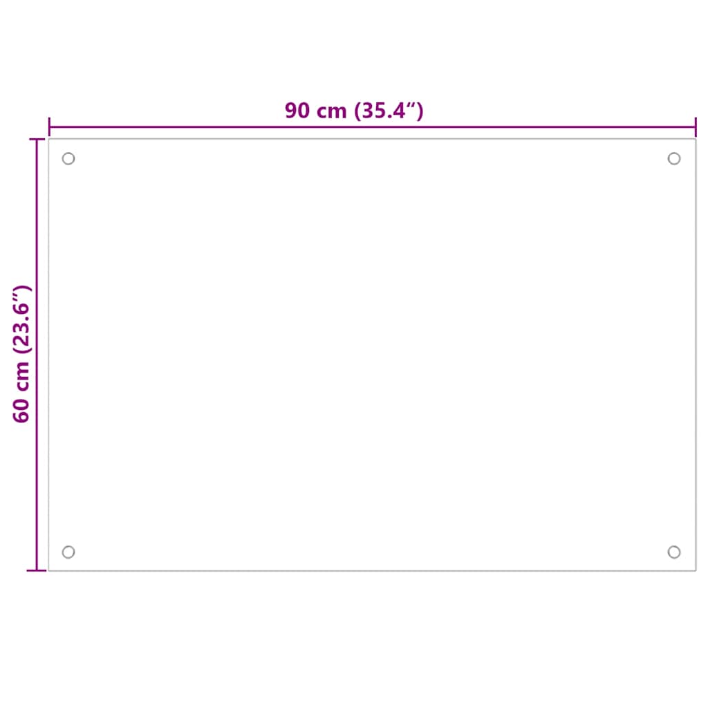 Paraschizzi per Cucina Trasparente 90x60 cm in Vetro Temperato