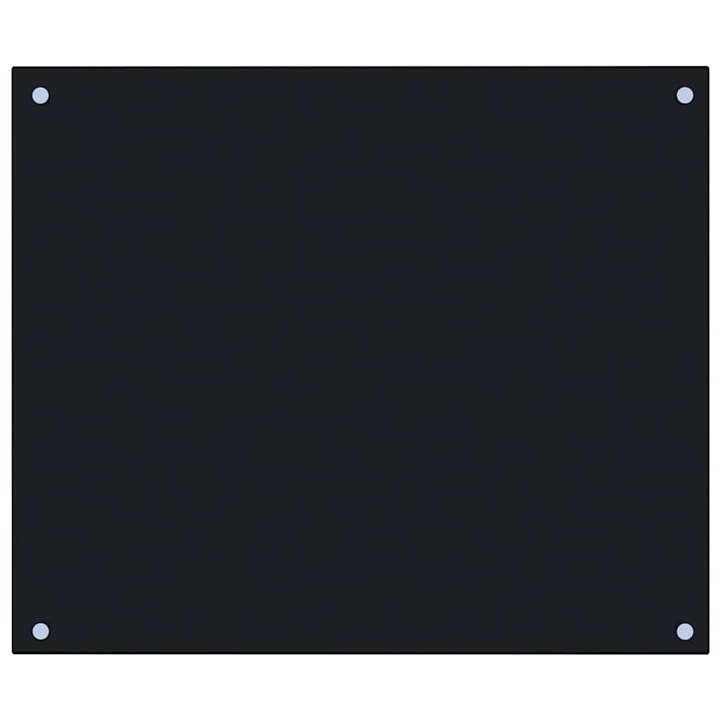 Paraschizzi per Cucina Nero 70x60 cm in Vetro Temperato