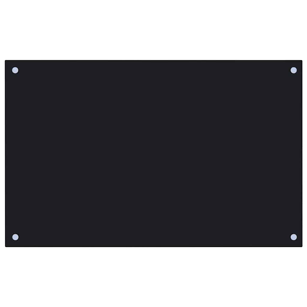 Paraschizzi per Cucina Nero 80x50 cm in Vetro Temperato