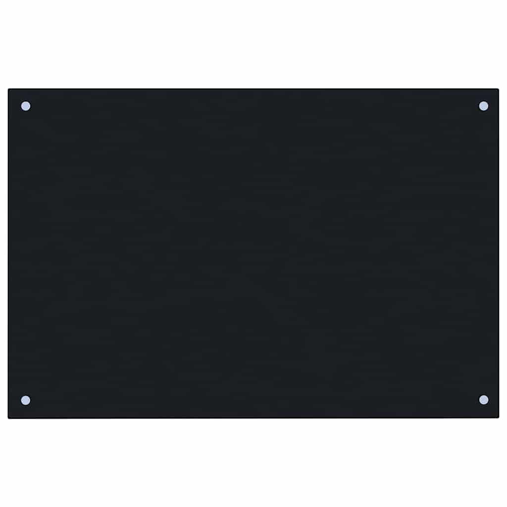 Paraschizzi per Cucina Nero 90x50 cm in Vetro Temperato