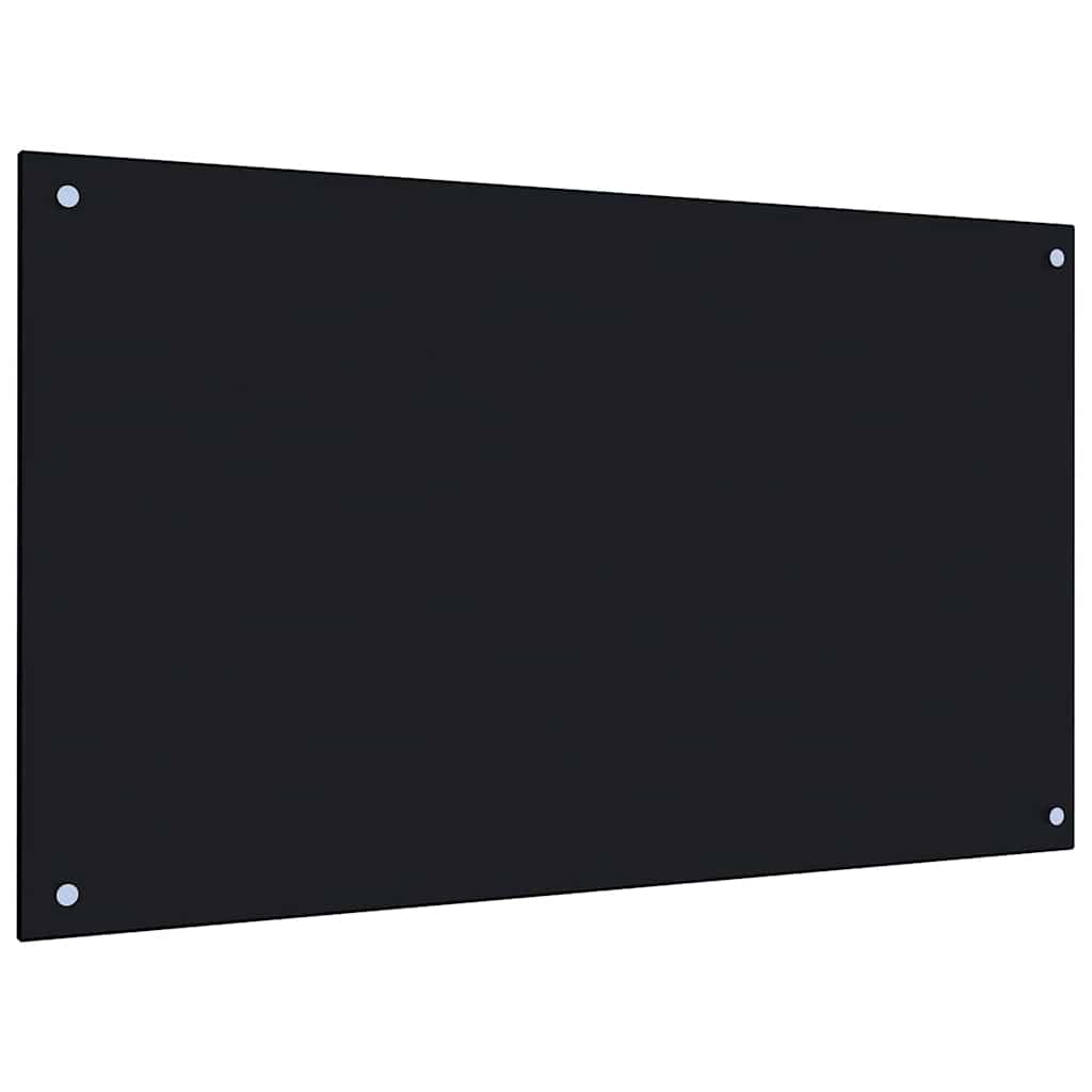 Paraschizzi per Cucina Nero 100x60 cm in Vetro Temperato