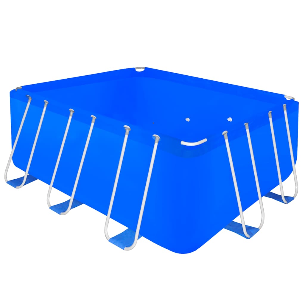 vida XL Piscina con Scaletta e Pompa Acciaio 400 x 207 x 122 cm
