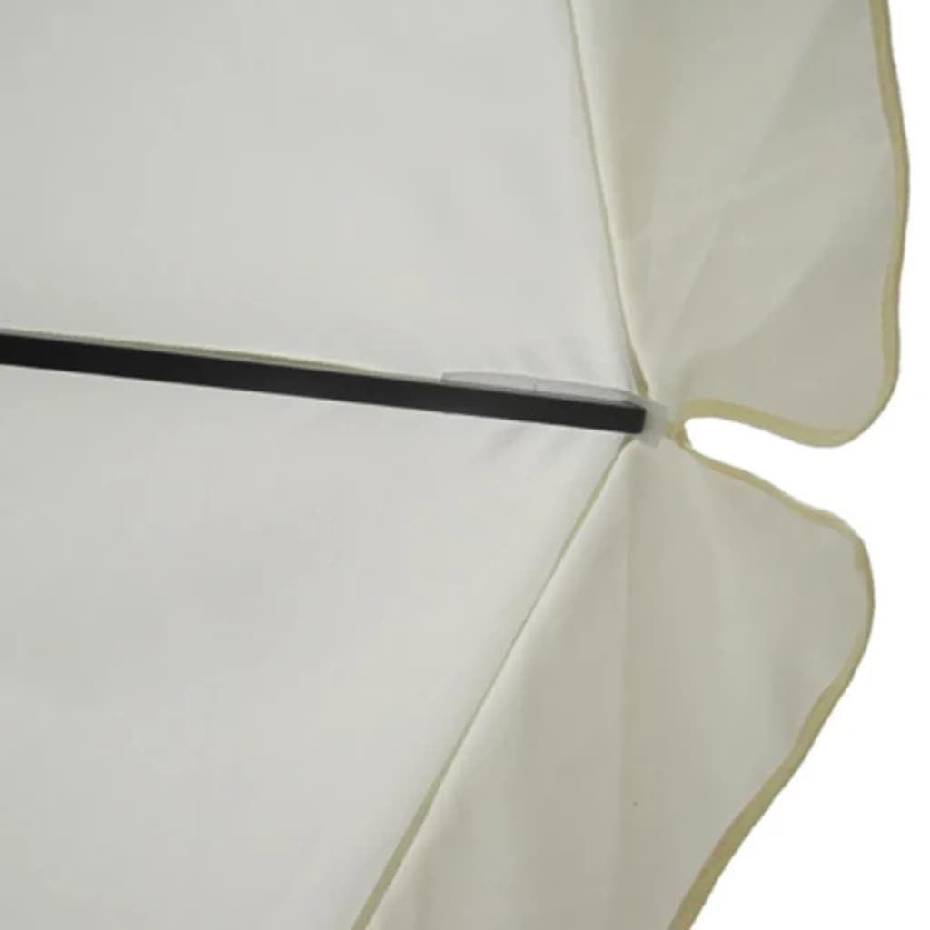 Ombrellone da Giardino in Alluminio con Base Portatile Bianco