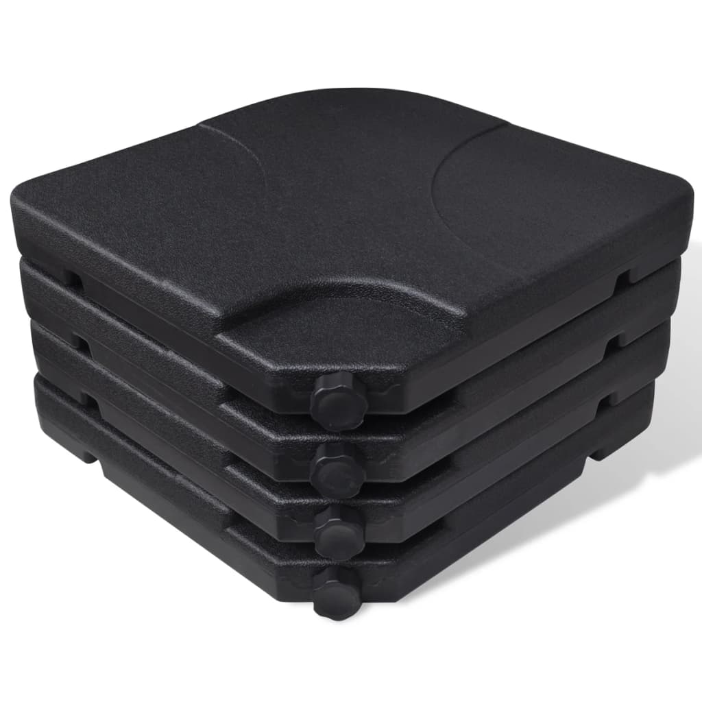 Ombrellone da Giardino in Alluminio con Base Portatile Bianco