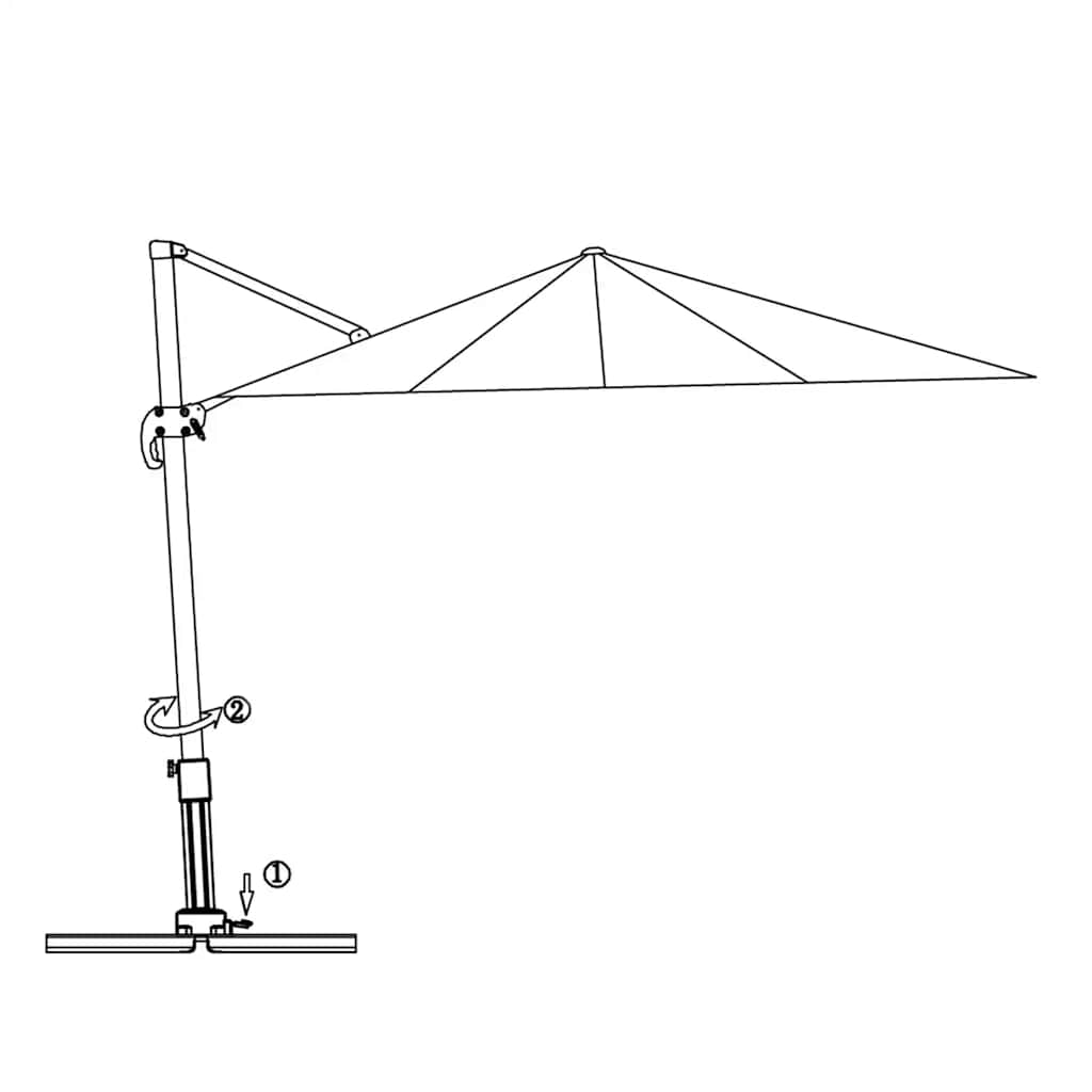 Ombrellone da Giardino Roma Alluminio con Base Portatile 3x3 m