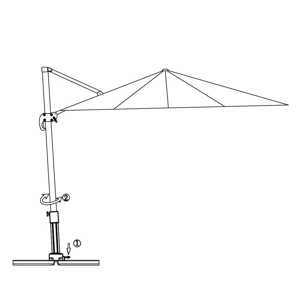 Ombrellone da Giardino Roma Alluminio con Base Portatile 3x4 m
