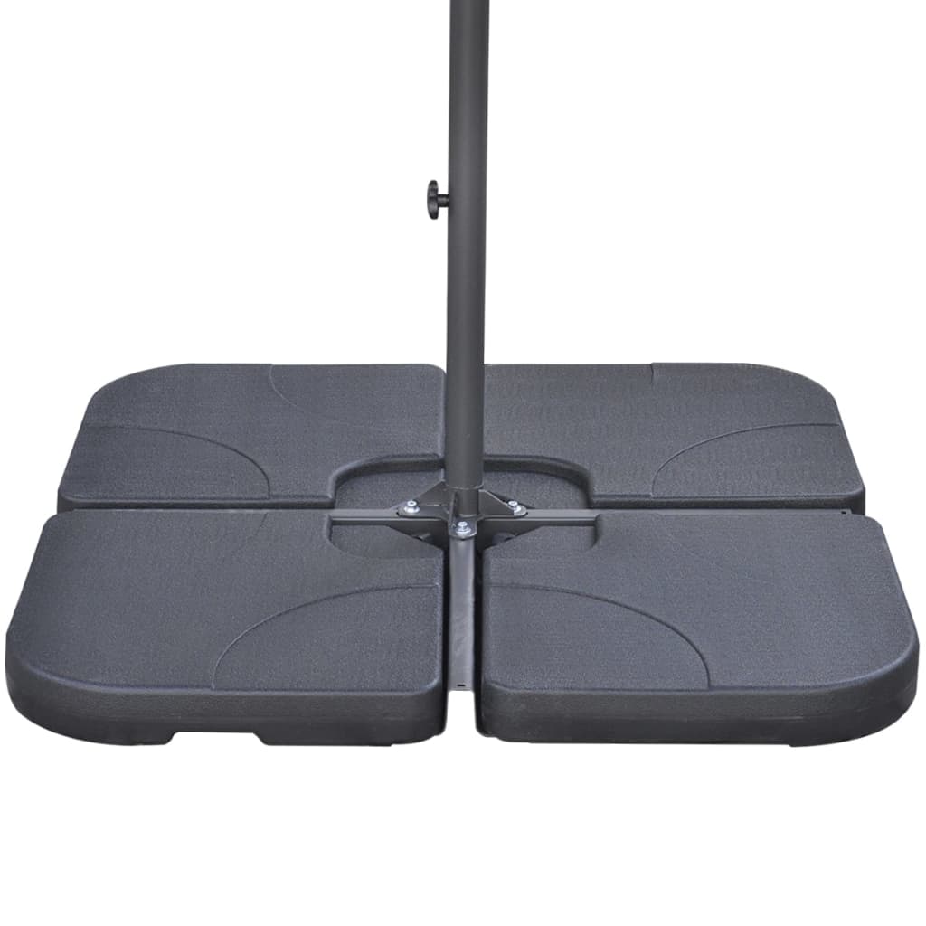 Ombrellone con Base Portatile 2,7x4,6 m in Alluminio Verde