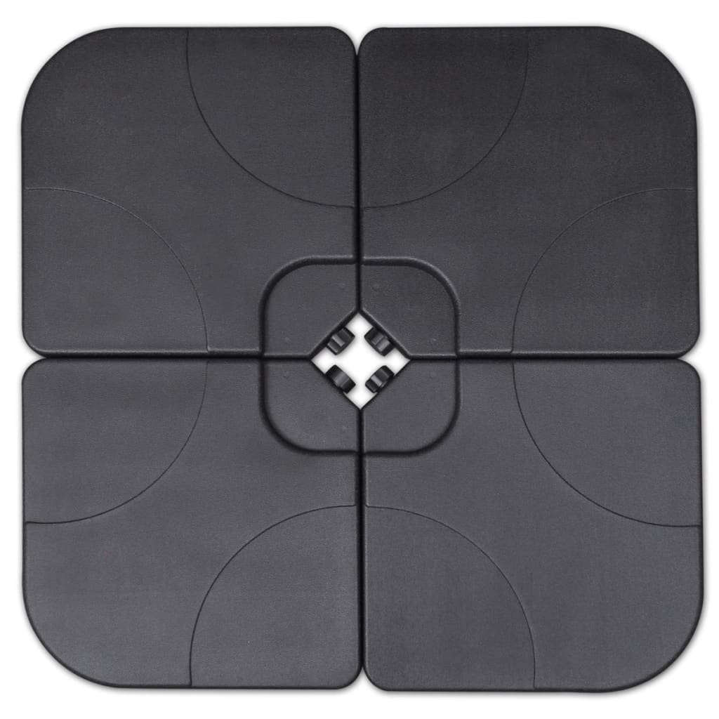 Ombrellone con Base Portatile 2,7x4,6 m in Alluminio Verde